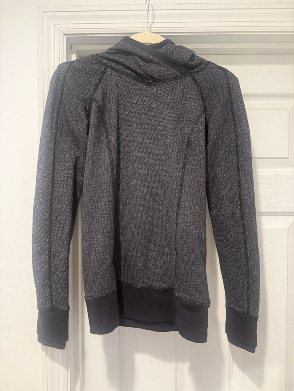 lululemon athletica Black and Heather Gray Hooded Jacket